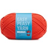Woobles Easy Peasy Yarn for Beginners - Crochet & Knitting Yarn, Red | As seen on Shark Tank, Cotton-nylon blend, Medium wors