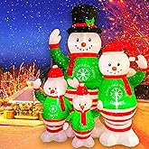 TOROKOM 6FT Christmas Inflatables Decorations Snowman Outdoor Decorations with Build-in LED Lights, Blow Up Yard Decoration Xmas Inflatables for Indoor Outdoor, Lawn, Garden(A Family of Four Snowmen)