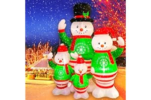 TOROKOM 6FT Christmas Inflatables Decorations Snowman Outdoor Decorations with Build-in LED Lights, Blow Up Yard Decoration X