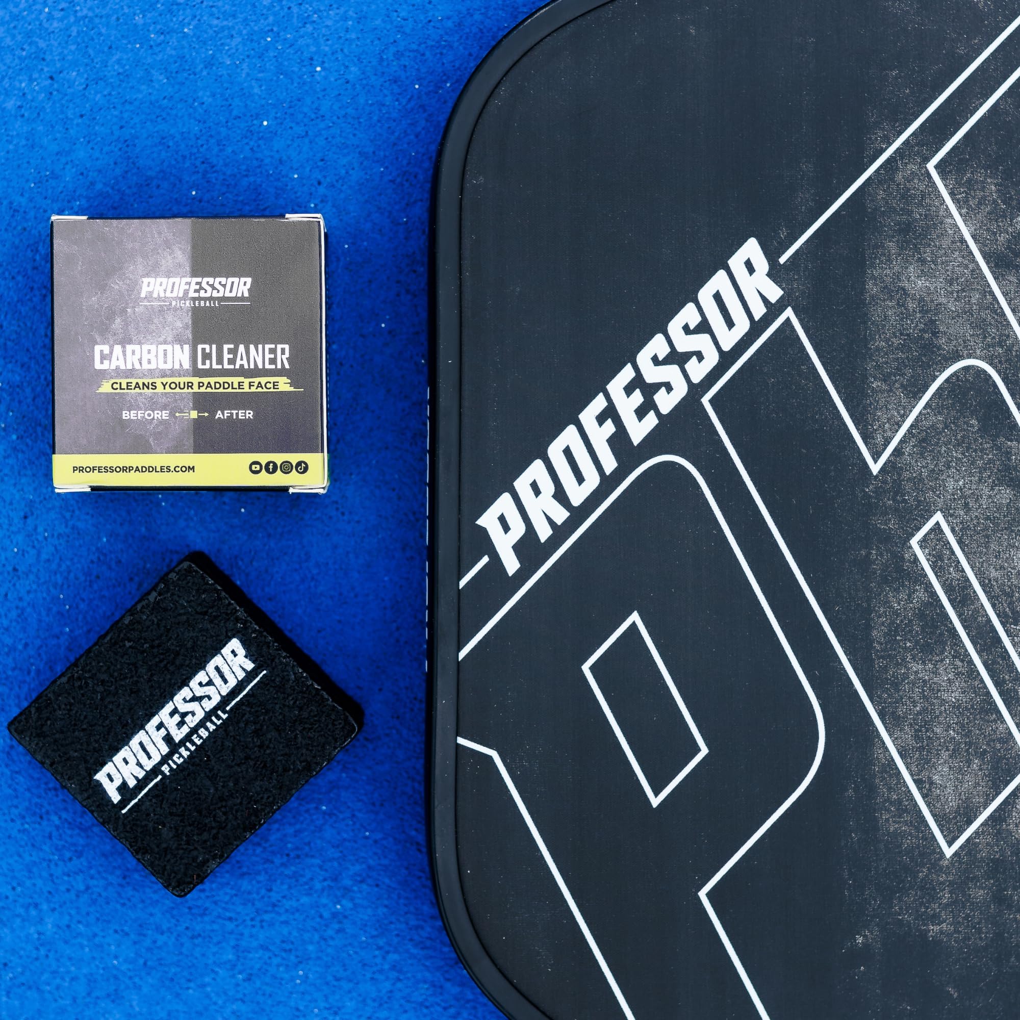 Professor Pickleball - Carbon Cleaner, Premium Pickleball Paddle Eraser for Raw Carbon Fiber Paddles, Effortless Residue Removal, Quick & Effective, Eliminates Ball Residue, Dirt, Scratches