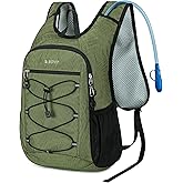 BOVIP Lightweight Hydration Back,15L Multipurpose Hiking Backpack with 1.5L Water Bladder ,Hydro Water Daypack for Cycling Hiking Rave for Men Women