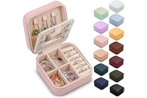 Parima Pink Travel Jewelry Organizer - Travel Accessories for Women, Travel Essentials, Travel Jewelry Case Organizer, Birthday Gifts for Women, Mom, Friends, Bridesmaid Gifts for Women