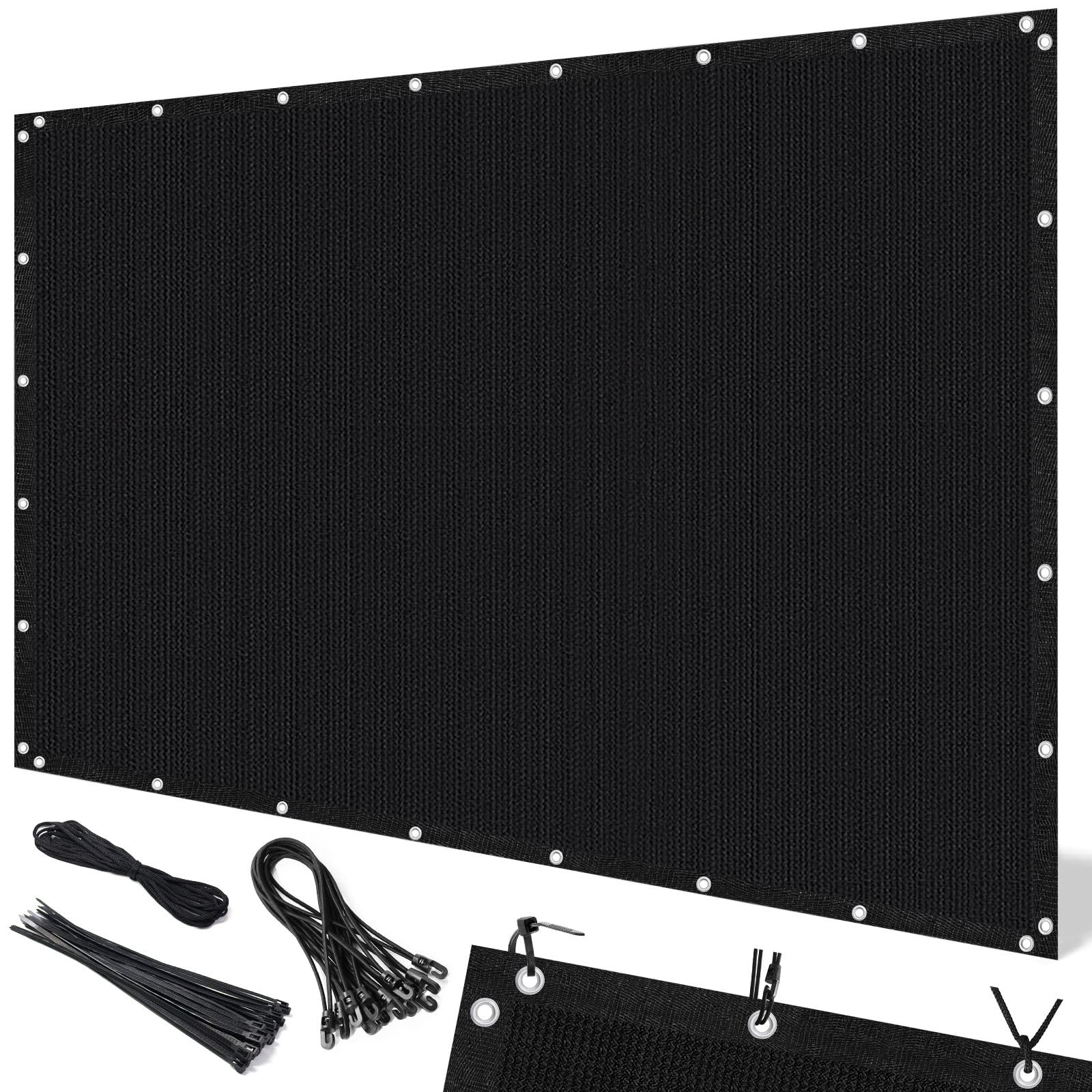 Artpuch 90% Sun Shade Cloth, 8 x 10 FT Pergola Shade Cover Canopy with Grommets, Sun Screen Fabric Tarp for Patio, Outdoor, Garden, Backyard, Black Image