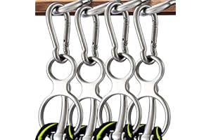 KUNBEIEN 4PCS Horse Tie Ring, Safe Tie Horse Supplies, Humane Way Tie Ring, Magnetic Ring for Tying and Retracting, Helps Horse Pull Back and Releases Stress from The Horse