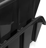 10x Black Storage Boxes Size 4 - 23x16x12cm Plastic Workshop Craft Parts view 8