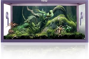 Phailozoo 50 Gallon Reptile Tank, Snake Tank with Front Opening for Easy Maintenance, Leakproof Bottom & Top Screen Ventilati