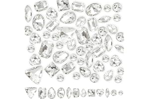 JYUKAN Mix Crystal Rhinestones 106Pcs Point Back Glass Gems Faceted Rhinestones Jewels Embelishments with Silver Plated Back for Crafts, Jewelry Making, Clothes, Shoes, Dress Clear