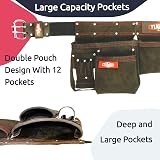 Tucano Leather Tool Belt Framers Carpenters Electricians 12 Pouches 32-50" view 4