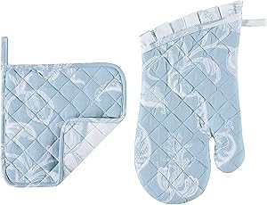 C&F Home Eliza Lace Blue Pot Holder/OvenMitt Pot Holder & Oven Mitt Set Multi