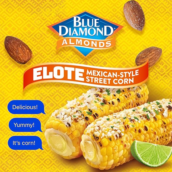BLUE DIAMOND ALMONDS, BOLD ELOTE MEXICAN STREET CORN FLAVORED SNACK NUTS, 6 OUNCE CAN