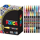 posca Paint Markers, 3M Fine Point Acrylic Paint Pens with Reversible Tips, Art Supplies For Gifts, Decorations, Fabric, Metal, Glass, Wood and Canvas, Set of 24