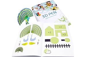 Holyfire 3D Kids Drawing Book with a Clear Pen Mat, 40 Patterns, for 3D Pen DIY Painting Graffiti Template, Colorful