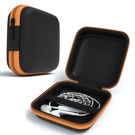 EAZY CASE Universal Tasche für In-Ear Kopfhörer mit Netzfach - Hardcase Aufbewahrungsbox, Schutztasche mit umlaufenden Reißve