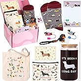 Dachshund Gifts for Women Funny Gifts for Dog Lovers Including Makeup Bag Glass Cup Keychain Socks Notepad Canvas Tote Bag Straw Cap for Birthday Christmas Mothers Day