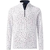 M MAELREG Quarter Zip Golf Pullover Men Dry Fit Long Sleeve Performance Wicking 1/4 Zip Full Print Pullover Mens Sweatshirt