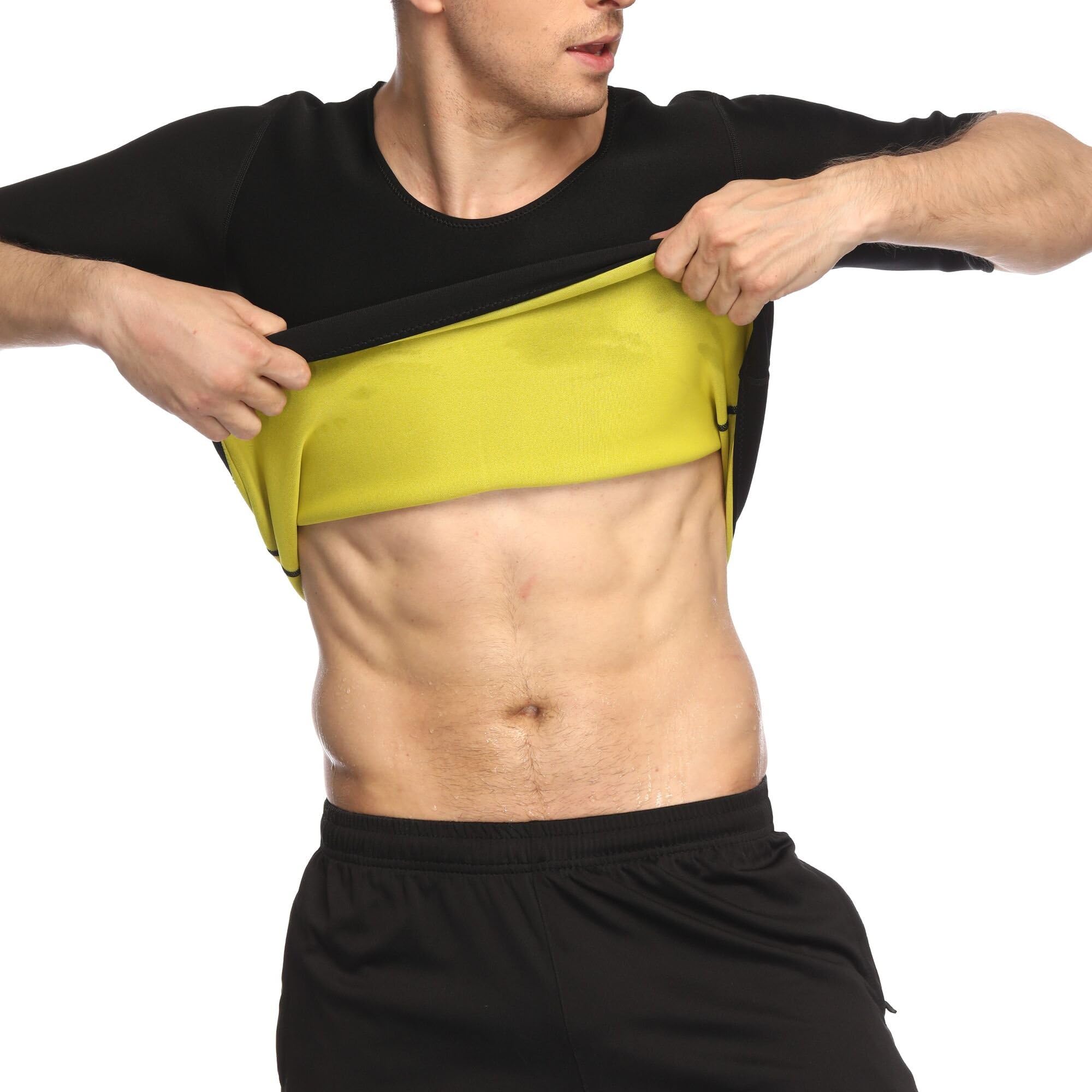 YFMAYI Dad Gifts New Materials Sauna Suit T Shirt Hot Body Neoprene Sweat Weight Loss Shapers Slimming Shapewear