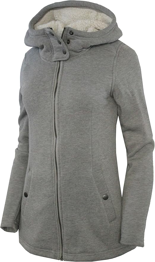 Columbia Women's Harts Peak Full Zip Fleece Lined Hooded Light Insulated Jacket (Grey, S