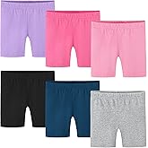 Poroka 6 Pack Baby and Toddler Girls Bike Shorts Soft Girls Summer Dancewear Shorts Solid Tumbling Safety Short for Kids