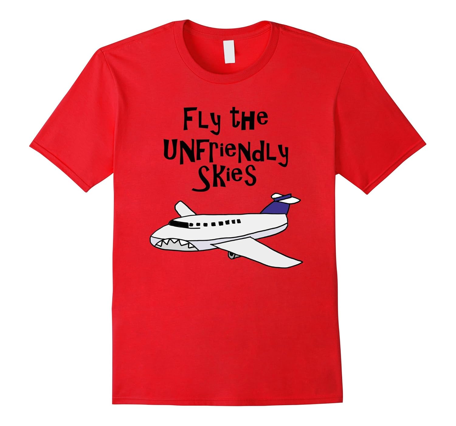 Smiletodaytees Fun Fly the Unfriendly Skies Airline T-shirt-ANZ