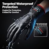 KAYGO Waterproof Work Gloves Double Latex Coated Non-Slip Grip M Black 1 Pair view 2