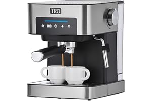 Tru 15-Bar Semi-Automatic Touch Screen Espresso Maker, Stainless Steel