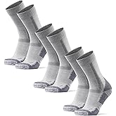 DANISH ENDURANCE Merino Wool Hiking Crew Socks for Men & Women, Cushioned Anti-Blister, Breathable - 3 Pairs