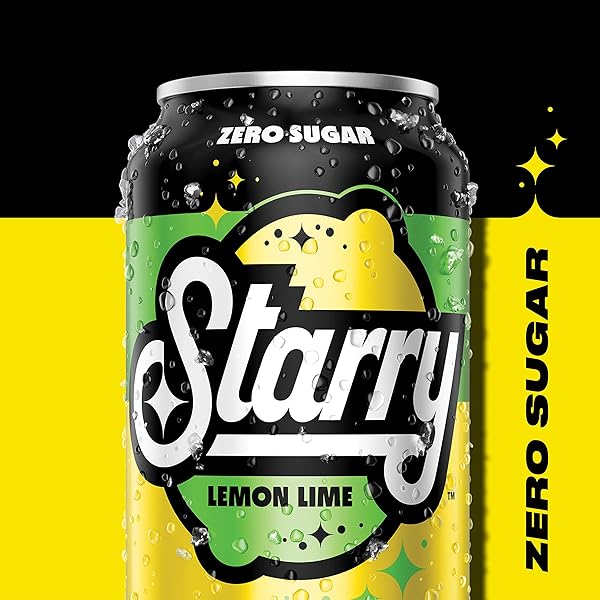 STARRY ZERO SUGAR LEMON LIME SODA, CAFFEINE FREE, MINI CANS, 7.5 OUNCE (PACK OF 10)