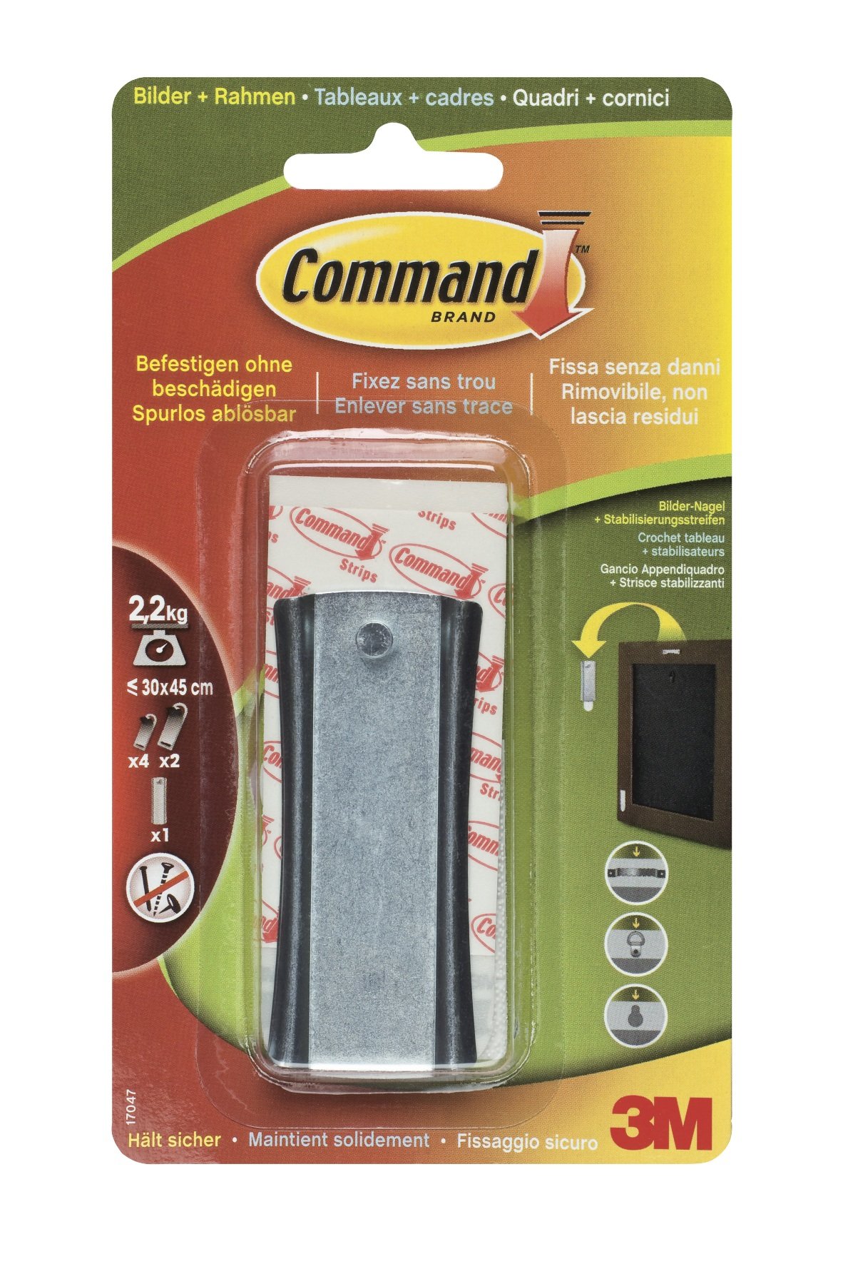Command 17047 Picture Hooks Set of 1 Size L 2.2 kg Load