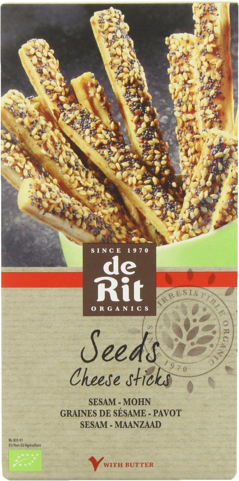 De Rit Organic Goat Cheese Sticks Sesame 100 g (Pack of 5)