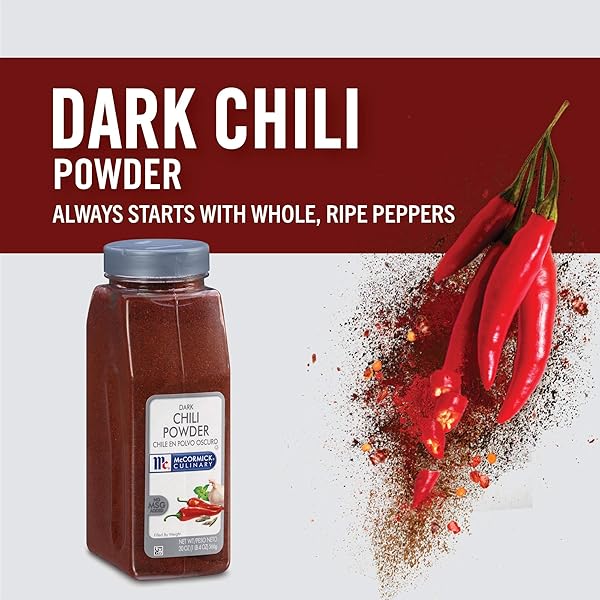 MCCORMICK DARK CHILI POWDER – 20 OZ. CONTAINER, 6 PER CASE
