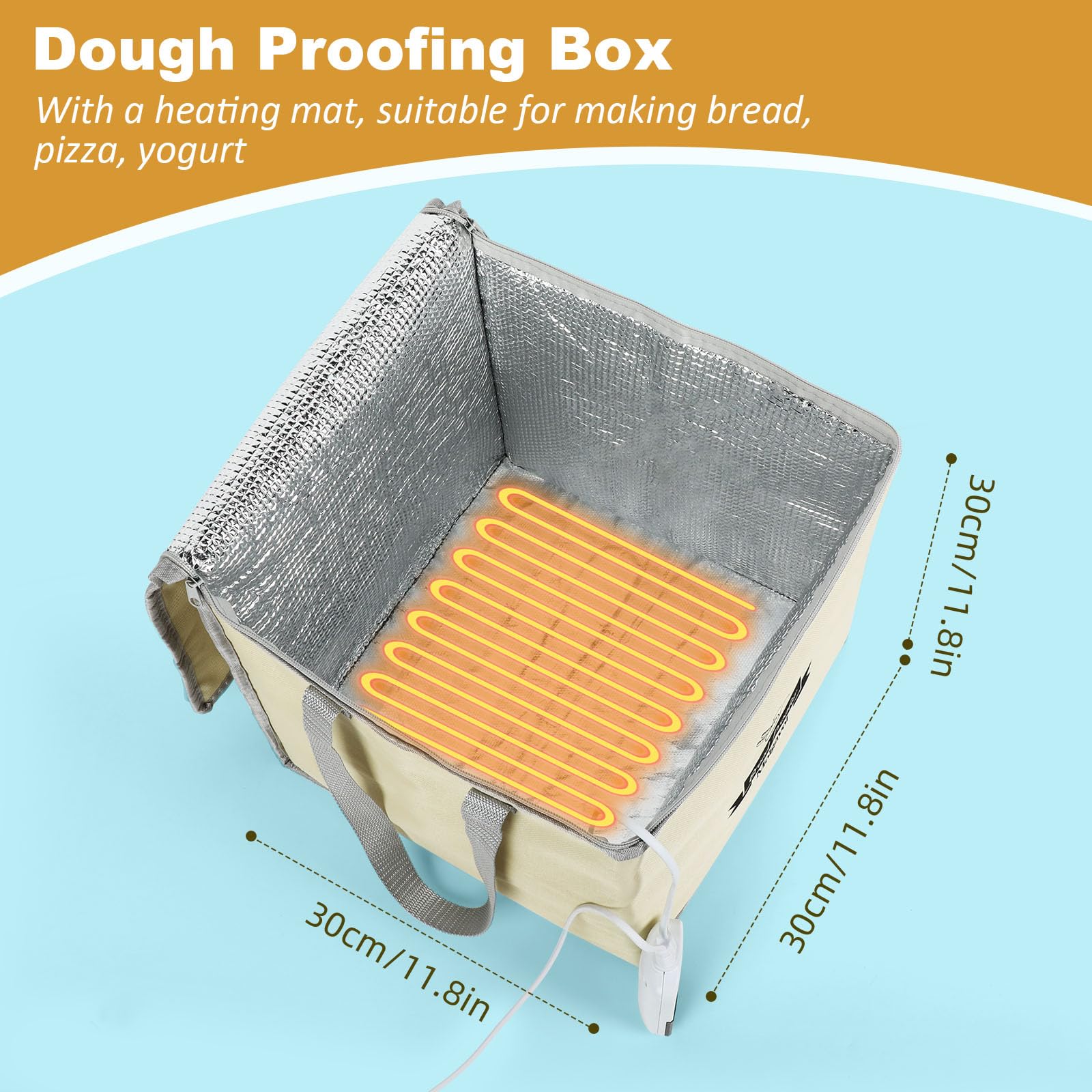 Bread Dough Proofing Box, Precision Temperature Control Bread Proofer Foldable Visible Dough Proofer Sourdough Starter Warmer Home for Pizza and Yoghurt Making