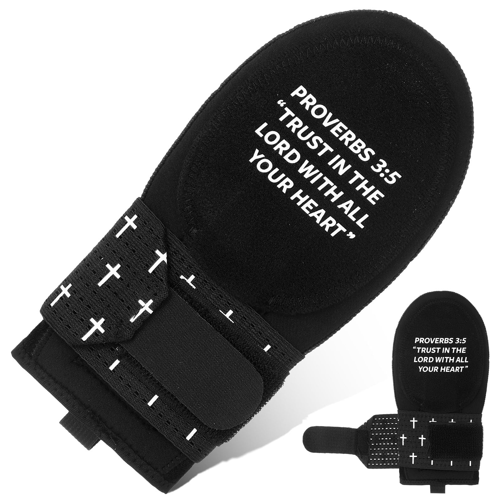 Photo 1 of Geyoga Christian Sliding Mitt Cross Baseball Softball Religious Glove Sliding Mitt Baseball Guard Accessories and Protective Gear Left/Right Hands - Hand and Wrist Protection(Youth,Proverbs 3?5)