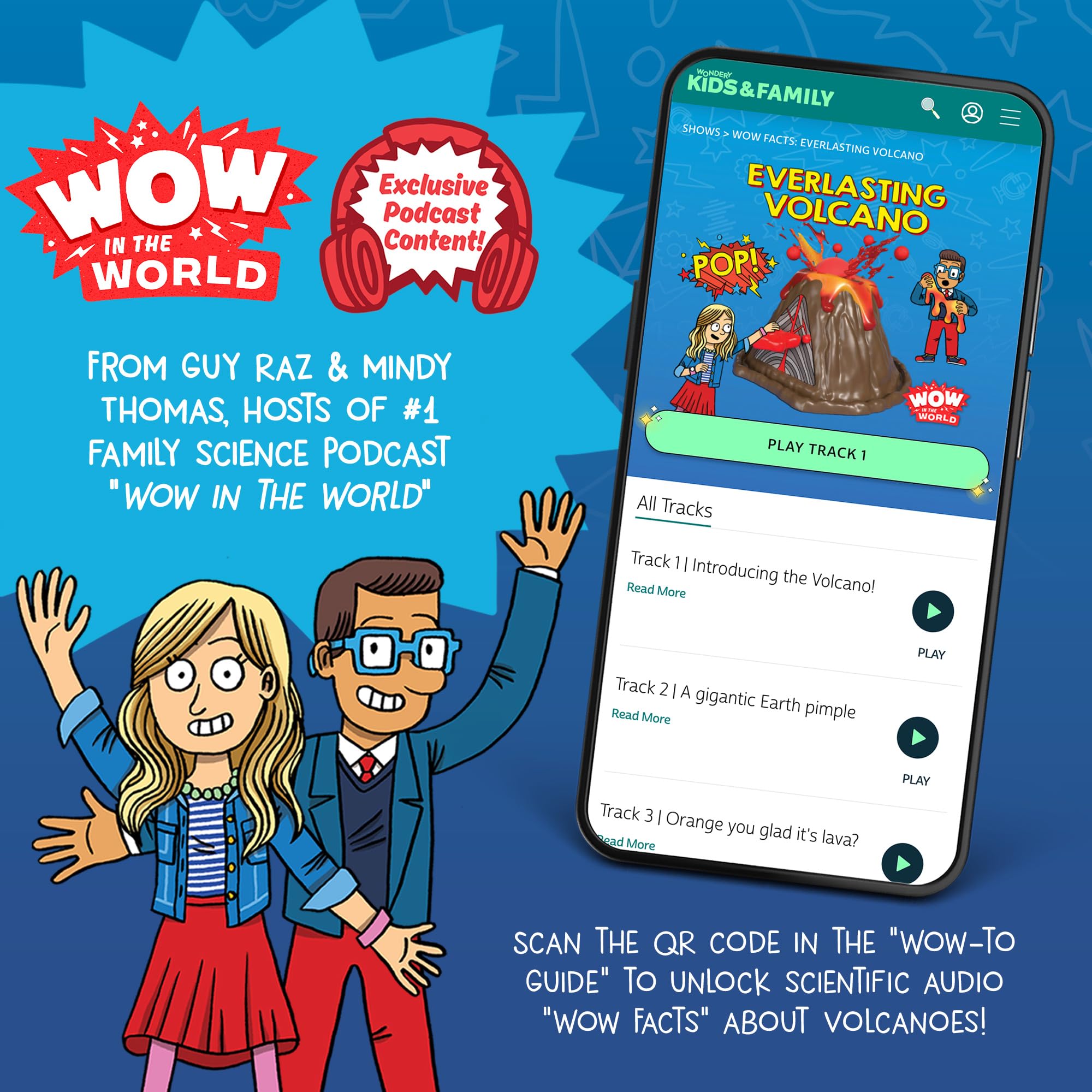 Wow in The World Everlasting Volcano | Erupt Your Volcano Again & Again, Slime Lava, Rubber Lava Rocks, Companion Audio Content, Bonus Reusable Science Tool, STEM Toy for Kids 4+ by Thames & Kosmos