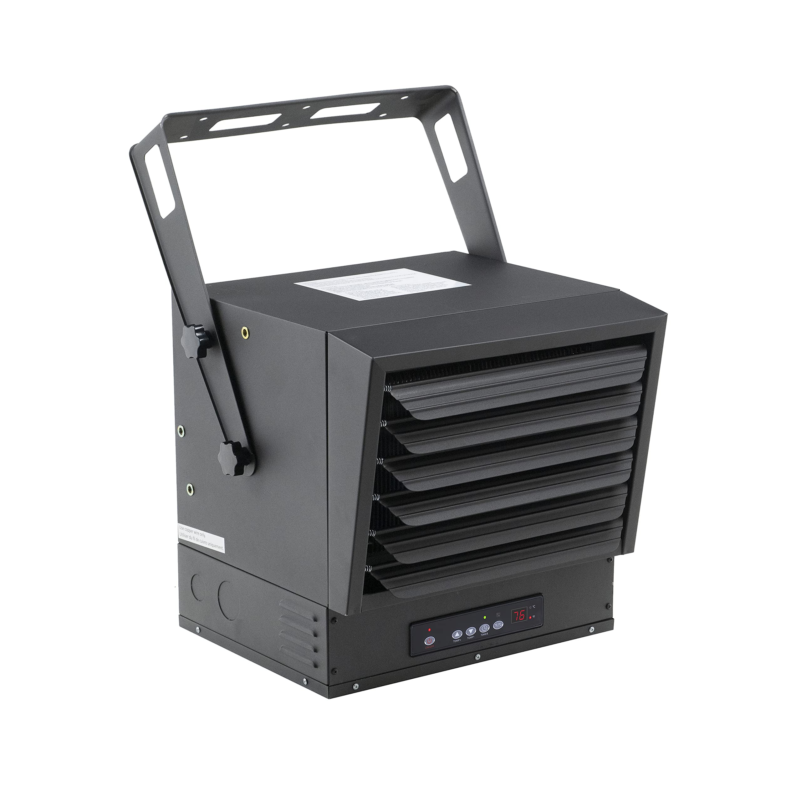 Photo 1 of **SCRAPES ON TOP**Comfort Zone 10,000W Hard-Wired Garage Heater – Industrial & Commercial Ceiling Mount, 240V Fan-Forced Heater with Remote, Digital Thermostat, Timer, 2 Heat Settings, Overheat Protection, Black