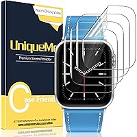 [4 Pack] UniqueMe Screen Protector for Apple Watch Series 3/2/1 42mm, [Soft Flexible TPU] Scratch Resistant HD iWatch…