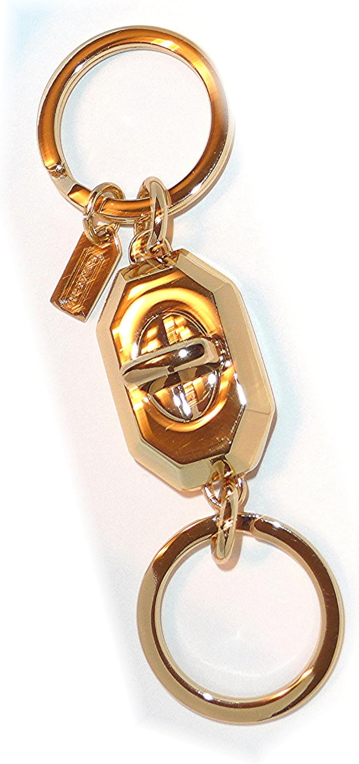 Coach Gold Valet Keyring/Key Fob/Purse Charm Style 93004 Handbags