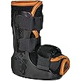 Braceapedia Pediatric Buddy Boot, Kids Medical Grade Left/Right Foot & Ankle Support Brace, Sprain & Injury Recovery Walker Boots, Kids Ankle Brace for Sports and Recovery, Small Orange Liner, Black