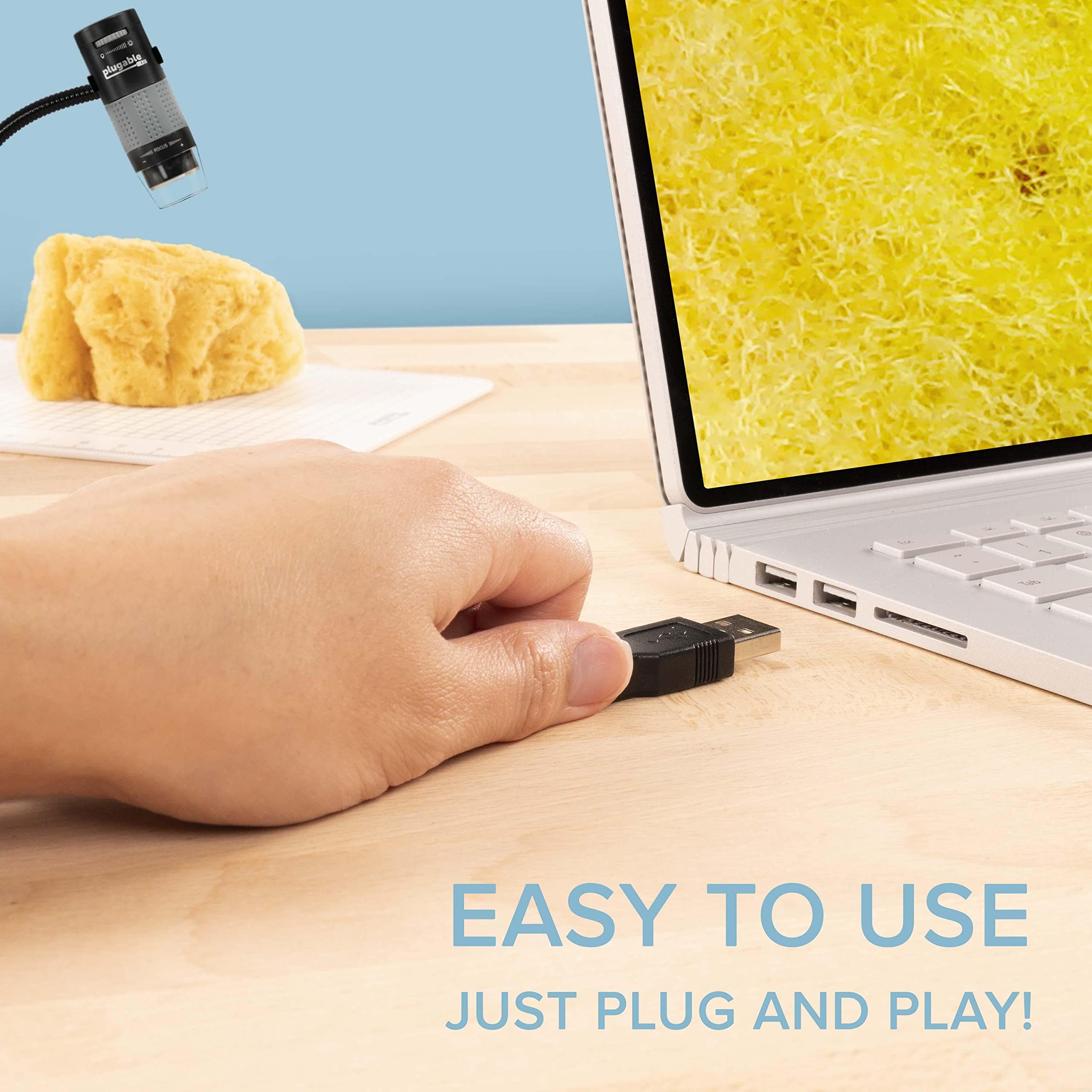 Plugable Digital Microscope with Flexible Arm Observation Stand