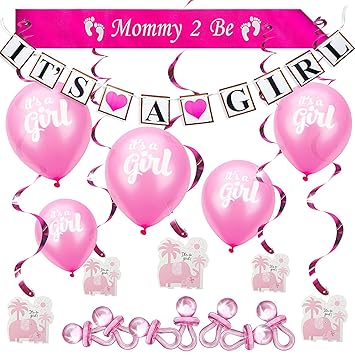 Amazon Com Artit Baby Shower Girl Pink Decorations Set Party Decor