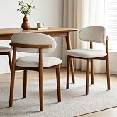 Dining Chairs Set of2,Modern Fabric, Walnut,Solid Wood for Kitchen Dining | Dining Chairs Set of 2 Walnut, Modern Fabric Soft Padded Seats, Solid Wood Frame, Comfort Dining Side Chairs for Dining Room