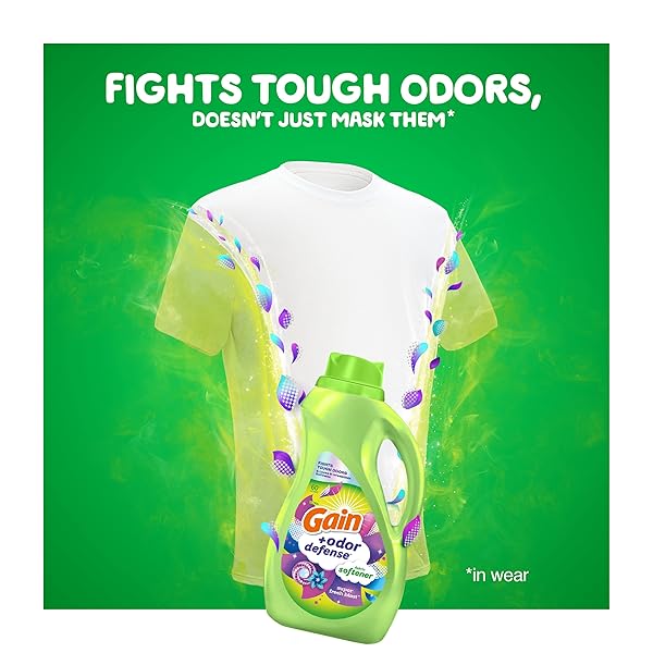 GAIN ODOR DEFENSE LIQUID FABRIC SOFTENER, SUPER FRESH BLAST SCENT, 140 FL OZ, 190 LOADS, 2 IN 1 FRESHNESS PLUS ODOR PROTECTION