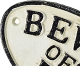 AB Tools Beware of Dog Cast Iron Sign Plaque 17.5x9 cm Garden Gate Fence view 3