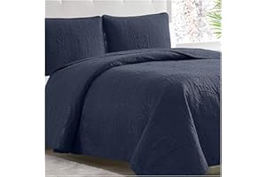 Mellanni King Bedspread Coverlet Set - Bedding Cover with Shams - Ultrasonic Quilting Technology - 3 Piece Oversized Quilt Set - Bedspreads & Coverlets (King, Navy)