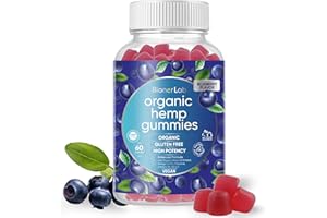 BionerLab Premium Organic Hemp Gummies - High Potency Gluten Free Hemp Supplement for Adult Men & Women