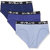 EVOLVE Men's Stretch Luxe 3 Pack No Show Briefs