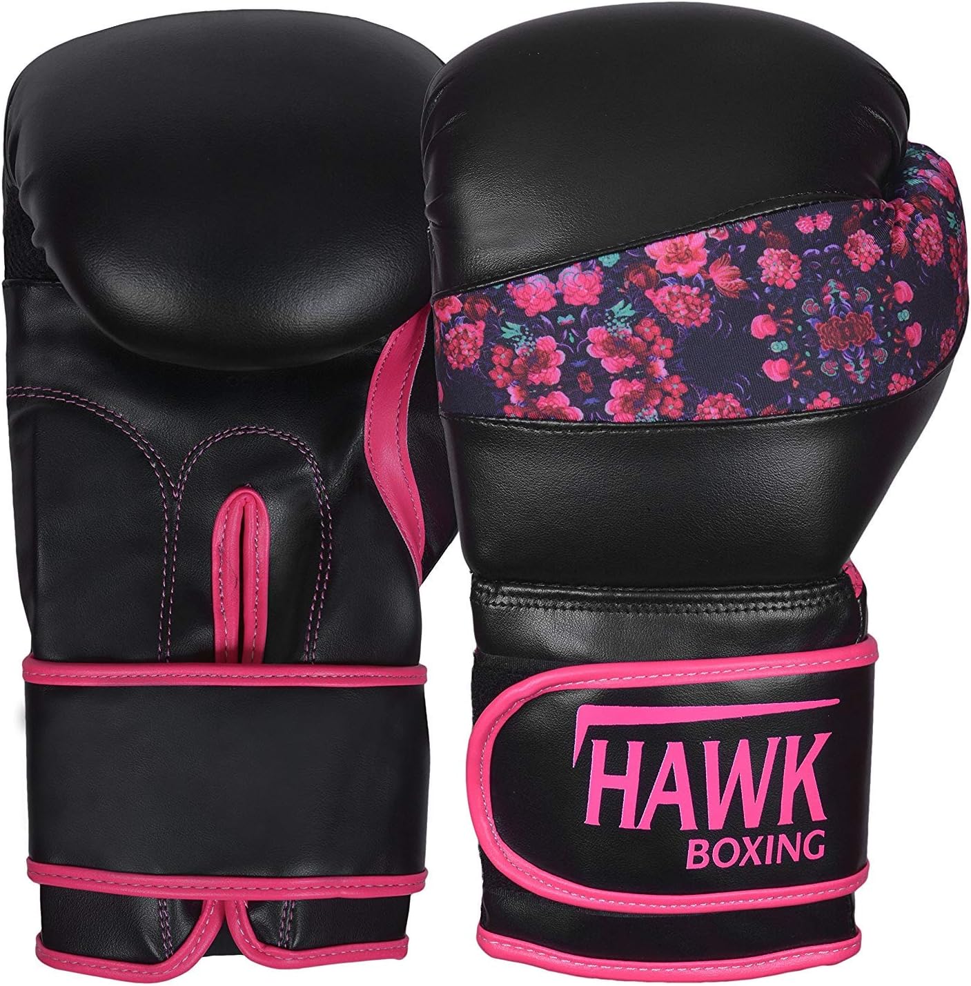 Hawk Pink Boxing Gloves Ladies Women's Flowers Girls Leather Training Gloves Bag Gloves Mitts Muay thai Kick Boxing Gloves