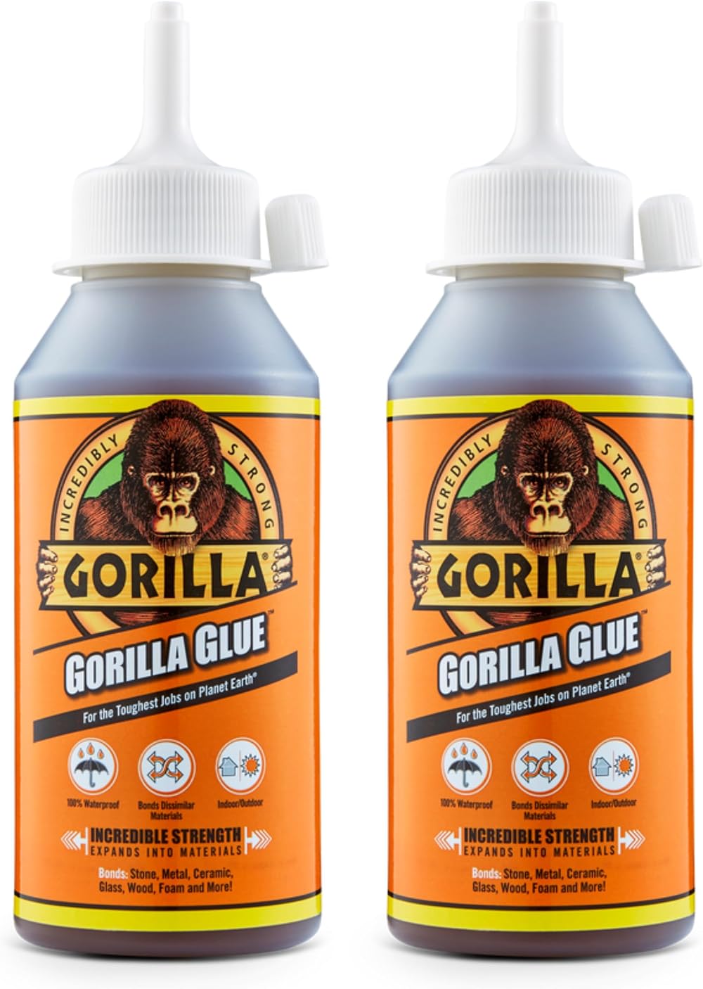 Gorilla Glue 250ml 2 Pack All-Purpose Adhesive Bonding Expands 3x