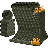Twistover 8 Pairs Men's Wool Military Boot Socks Thermal Army Socks Hunter Boot Anklets Men Thick Wool Anklets for Cold Weather Combat Tactical Hiking Hunting