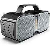 BUGANI Shock Bluetooth Speaker, Portable Bluetooth 5.3, Waterproof, 60W Super Power, Outdoor Speaker, Black(New Model)