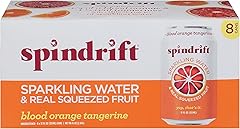 Spindrift Sparkling Seltzer Water, Blood Orange Tangerine Flavored, Made with Real Squeezed Fruit, 12 Fluid Ounce Cans, Pack 
